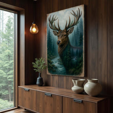 Load image into Gallery viewer, Misty Stag Double Exposure Wall Art