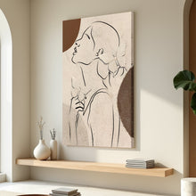 Load image into Gallery viewer, Minimalist Woman Line Art Canvas Wall Art