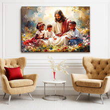 Load image into Gallery viewer, Jesus With Children Faith Wall Art V