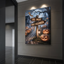Load image into Gallery viewer, Personalized Family Name Street Sign Halloween Wall Art