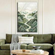 Load image into Gallery viewer, Abstract Mountain and River Landscape Wall Art