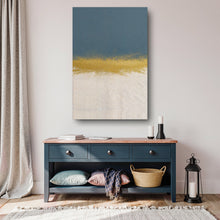 Load image into Gallery viewer, Minimalist Blue and Gold Wall Art