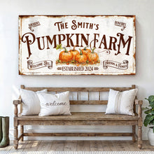Load image into Gallery viewer, Personalized Pumpkin Farm Sign