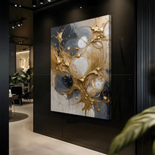 Load image into Gallery viewer, Black and Gold Splash Wall Art