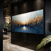 Load image into Gallery viewer, Golden Forest Reflection Abstract Wall Art