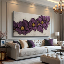 Load image into Gallery viewer, Purple Flower Plaster Wall Art