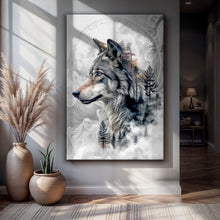 Load image into Gallery viewer, Wolf Double Exposure Wall Art