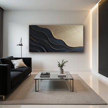 Load image into Gallery viewer, Black And Gold Minimalist Abstract VII