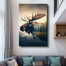 Load image into Gallery viewer, Moose Double Exposure Wall Art