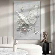 Load image into Gallery viewer, White Butterfly Wall Art