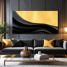 Load image into Gallery viewer, Black And Gold Minimalist Abstract VIII