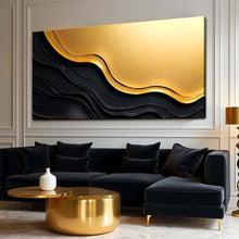 Load image into Gallery viewer, Black And Gold Minimalist Abstract V