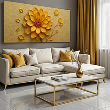 Load image into Gallery viewer, Golden Dandelion Minimalist Abstract Wall Art IV
