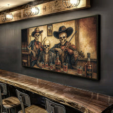 Load image into Gallery viewer, Cowboy Skeletons Western Bar Wall Art