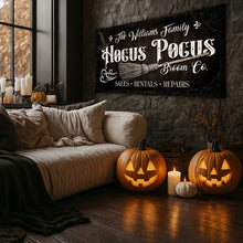 Load image into Gallery viewer, Personalized Hocus Pocus Broom Co. Wall Sign