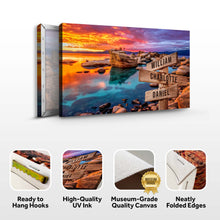 Load image into Gallery viewer, Sunset Beach Skies Family Names Sign