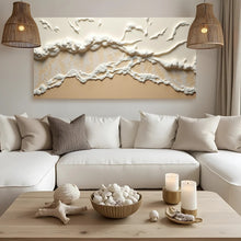 Load image into Gallery viewer, Beige Abstract Ocean Waves Wall Art