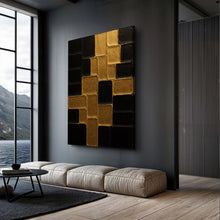 Load image into Gallery viewer, Contemporary Black and Gold Wall Art II