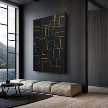Load image into Gallery viewer, Contemporary Black and Gold Wall Art