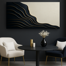 Load image into Gallery viewer, Black and Gold Minimalist Abstract Wall Art