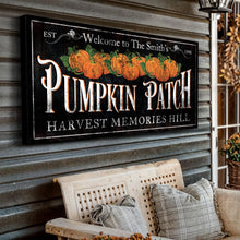 Load image into Gallery viewer, Personalized Pumpkin Patch Sign IX