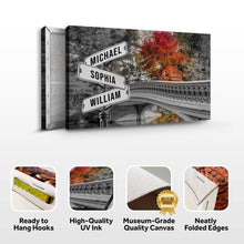 Load image into Gallery viewer, Autumn Bridge Family Names Sign