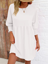 Load image into Gallery viewer, Round Neck Lantern Sleeve Mini Dress