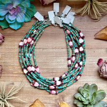Load image into Gallery viewer, Color Pop Summer Necklace – Turquoise, Purple Spiny &amp; Pink Conch 16"