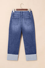 Load image into Gallery viewer, Jacy Cuffs Distressed Straight High Waist Jeans