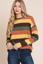 Load image into Gallery viewer, BOMBOM Multi-Color Striped Knit Top