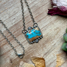Load image into Gallery viewer, 111 - Sterling Silver Easter Blue Turquoise Bar Necklace by Jason Ogg