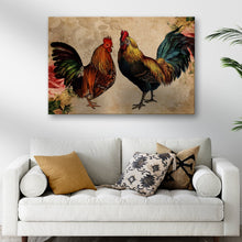 Load image into Gallery viewer, Retro Rooster Chicken Canvas Wall Art