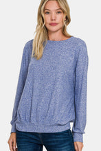 Load image into Gallery viewer, Zenana Full Size Melange Round Neck Top