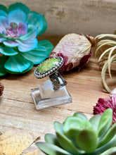 Load image into Gallery viewer, MJ Green Turquoise Sterling Silver Ring – Adjustable Free Form