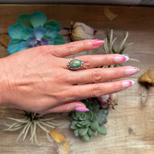 Load image into Gallery viewer, 125 - Sterling Silver Royston Turquoise Medicine Man Eye Stamped Stacking Ring by Jason Ogg