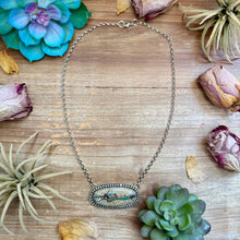Load image into Gallery viewer, 102 - Sterling Silver Ribbon Easter Blue Turquoise Bar Necklace by Jason Ogg