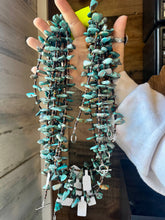 Load image into Gallery viewer, 30 inch long shell and turquoise necklace