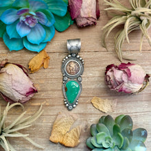 Load image into Gallery viewer, 66 - Sterling Silver Royston Turquoise &amp; Indian Head Penny Pendant by Shay Pfeiffer