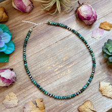 Load image into Gallery viewer, African Turquoise &amp; Sterling Pearl Necklace 19”