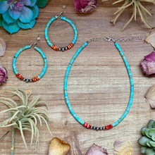 Load image into Gallery viewer, Vibrant Hoops – Turquoise, Spiny Oyster &amp; Sterling Silver