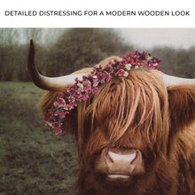 Load image into Gallery viewer, Retro Floral Crown Highland Cow Canvas Wall Art