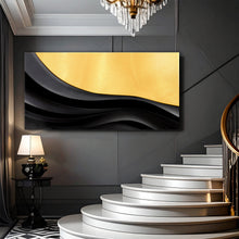 Load image into Gallery viewer, Black And Gold Minimalist Abstract VIII
