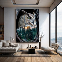 Load image into Gallery viewer, Owl Double Exposure Wall Art