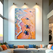 Load image into Gallery viewer, Turtles' Journey To The Sea Wall Art