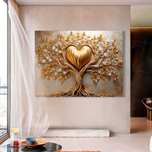 Load image into Gallery viewer, Golden Tree Heart Wall Art