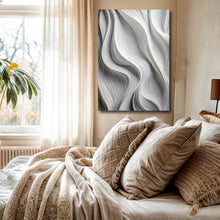 Load image into Gallery viewer, Modern Monochrome Waves Abstract Wall Art