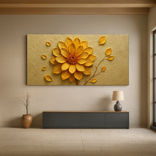 Load image into Gallery viewer, Golden Dandelion Minimalist Abstract Wall Art IV