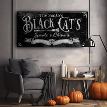 Load image into Gallery viewer, Black Cat’s Spirits &amp; Charms Bar Halloween Sign III