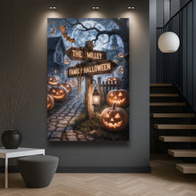 Load image into Gallery viewer, Personalized Family Name Street Sign Halloween Wall Art