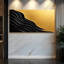 Load image into Gallery viewer, Black And Gold Minimalist Abstract XI
